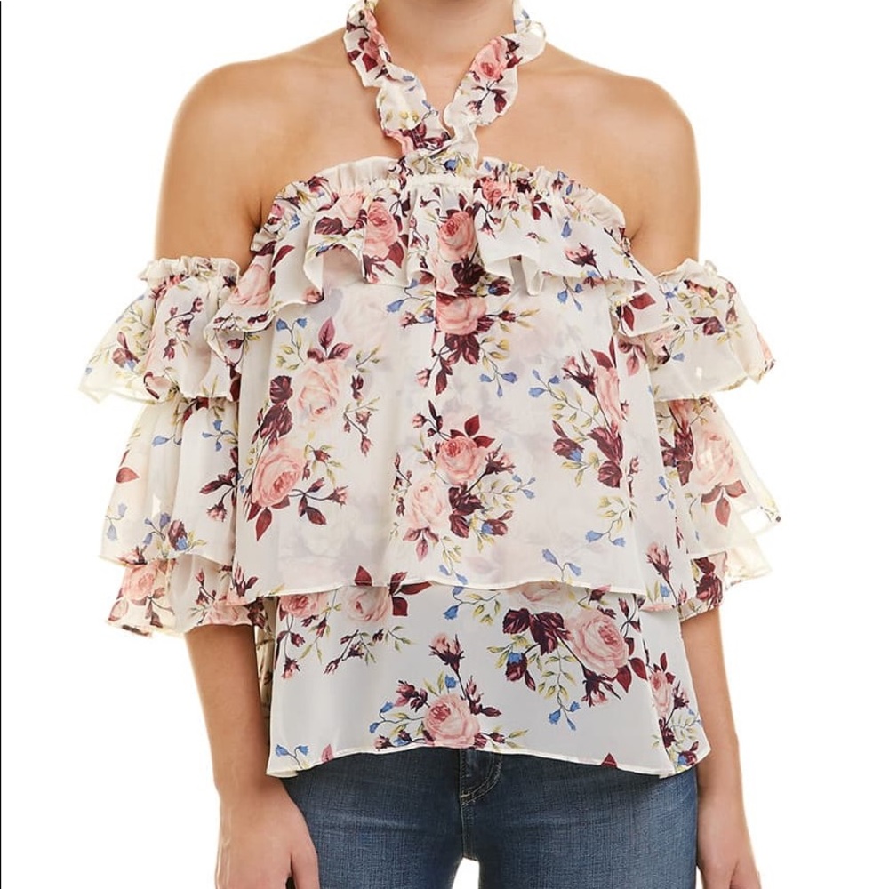 MISA Los Angeles Giselle Floral Chiffon Top XS